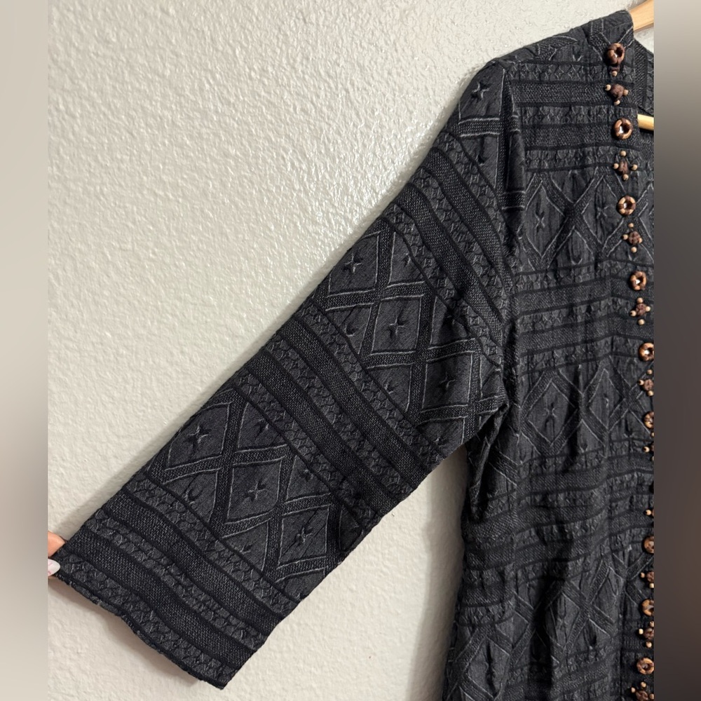 Soft surroundings Beatrice Topper Tribal beaded Trim Cardigan - Picture 3 of 9